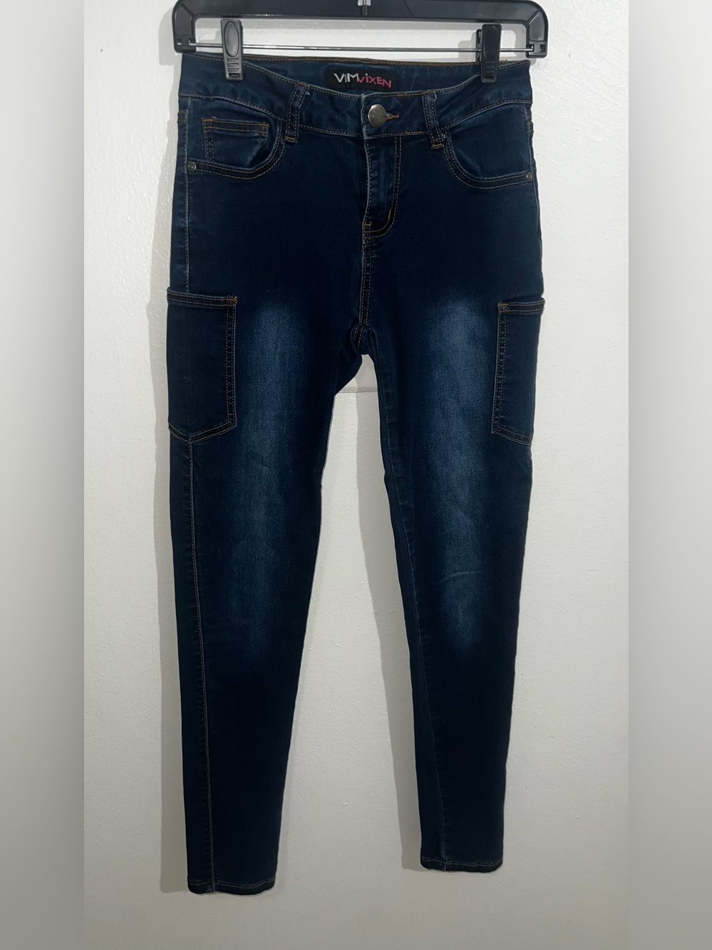 Women's Dark Blue Cargo Skinny Jeans